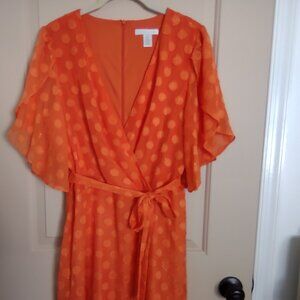 London Times Orange Dress Size 12 US